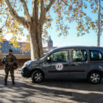 France, Toulouse, 2017-11-27. On operation Sentinelle, legionnaires of the 2nd Foreign Parachute Regiment patrol the str