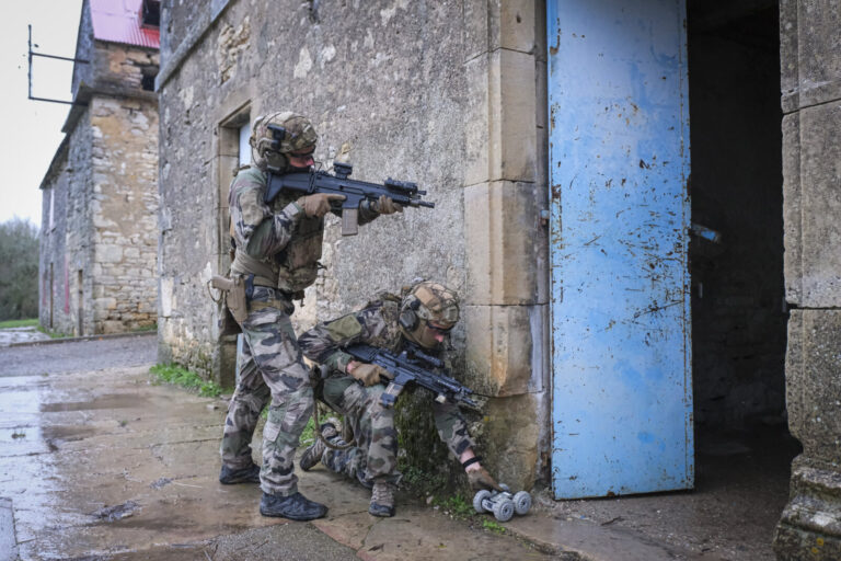 France, Caylus, 2023-12-13. A drone challenge run by the French parachute brigade at Caylus in December 2023, where para
