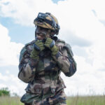 France, Caylus, 2018-05-23. The BFM TV journalist Thomas Misrachi trains with the paratroopers of the French 11th parach