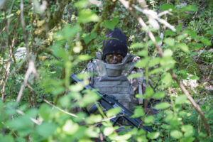 France, Caylus, 2018-05-23. The BFM TV journalist Thomas Misrachi trains with the paratroopers of the French 11th parach