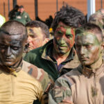 France, Toulouse, 2018-02-07. The BFM TV journalist Thomas Misrachi trains with the paratroopers of the French 11th para