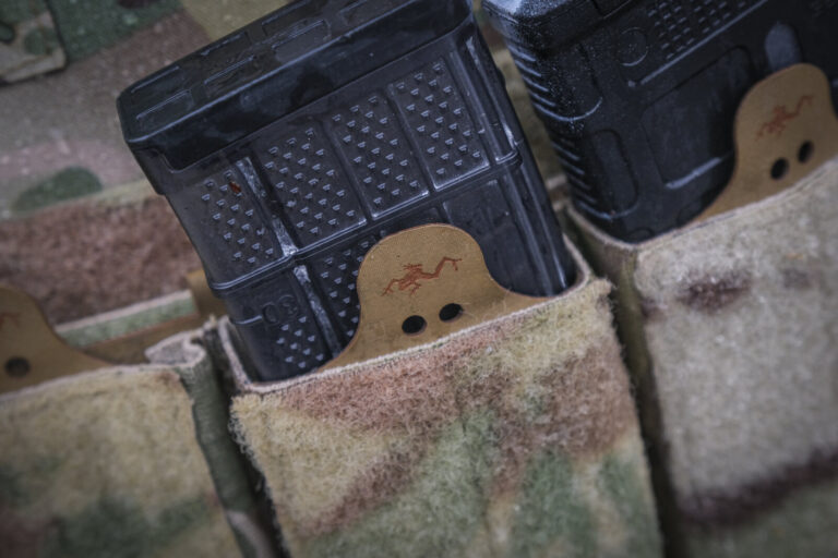 France, Bayonne, 2024-03-29. A former French special forces soldier turned instructor works through shooting positions a