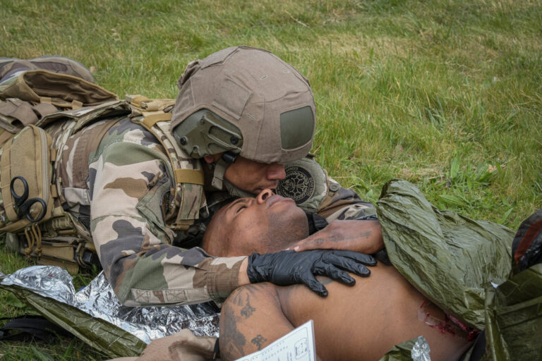 France, Toulouse, 2025-03-20. A war medicine demonstration day on the Francazal base near Toulouse, where army medical s