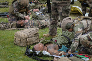 France, Toulouse, 2025-03-20. A war medicine demonstration day on the Francazal base near Toulouse, where army medical s