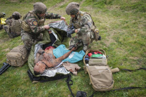 France, Toulouse, 2025-03-20. A war medicine demonstration day on the Francazal base near Toulouse, where army medical s