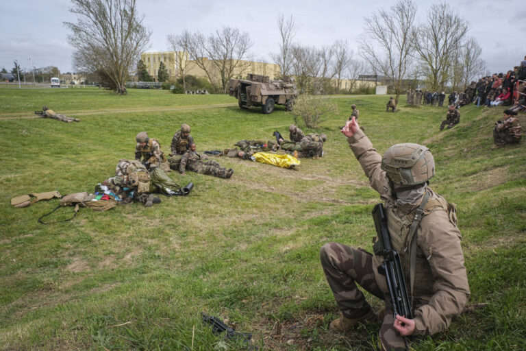 France, Toulouse, 2025-03-20. A war medicine demonstration day on the Francazal base near Toulouse, where army medical s