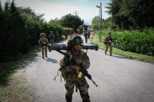 France, Castres, 2020-09-29. Eagle Volunteer, a joint exercise in September 2020 in which French marine infantry paratro