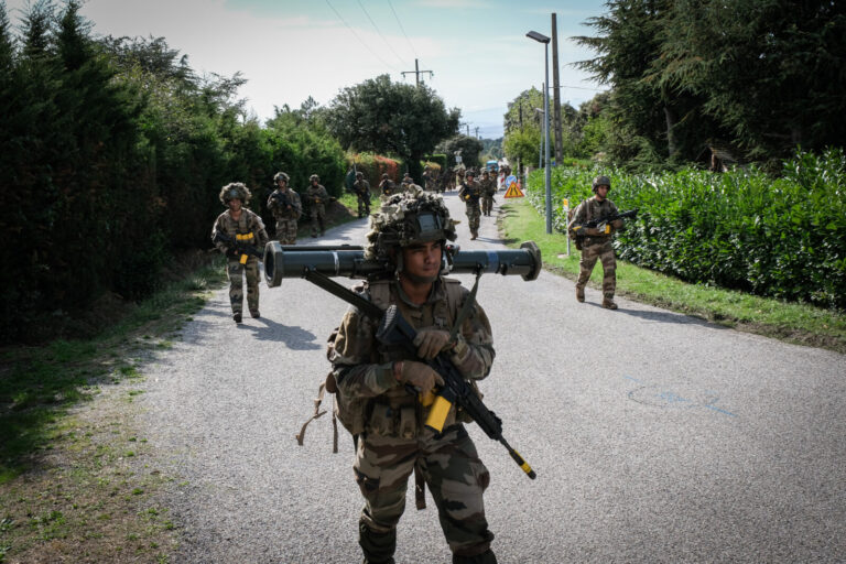 France, Castres, 2020-09-29. Eagle Volunteer, a joint exercise in September 2020 in which French marine infantry paratro