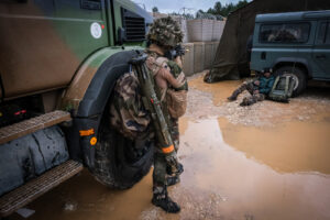 France, Castres, 2020-09-28. Eagle Volunteer, a joint exercise in September 2020 in which French marine infantry paratro