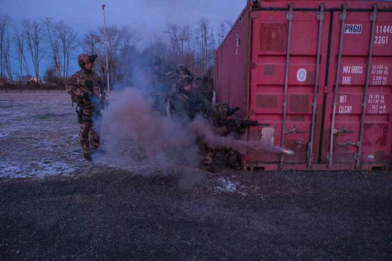 France, Toulouse, 2018-02-09. Exercise Acinonyx in February 2018, a full scale rehearsal by French paratroopers of the 1