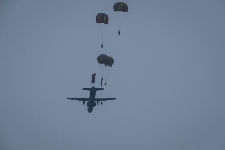 France, Toulouse, 2018-02-08. Exercise Acinonyx in February 2018, a full scale rehearsal by French paratroopers of the 1