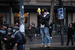 France, Paris, 2021-01-30. Journalists at work during the Paris demonstration of 30 January 2021 against the global secu