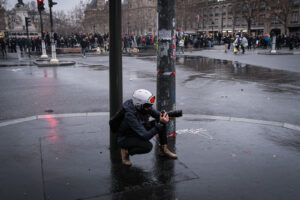 France, Paris, 2021-01-30. Journalists at work during the Paris demonstration of 30 January 2021 against the global secu