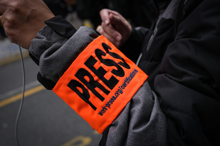 France, Paris, 2021-01-30. Journalists at work during the Paris demonstration of 30 January 2021 against the global secu