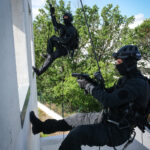 France, Toulouse, 2021-07-09. Rope work training of the Toulouse branch of the RAID, the elite unit of the French nation