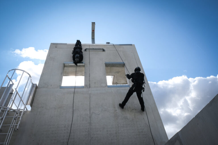 France, Toulouse, 2021-07-09. Rope work training of the Toulouse branch of the RAID, the elite unit of the French nation