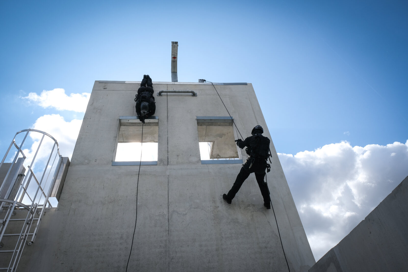 France, Toulouse, 2021-07-09. Rope work training of the Toulouse branch of the RAID, the elite unit of the French nation