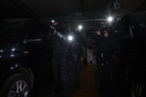 France, Toulouse, 2021-07-09. Rope work training of the Toulouse branch of the RAID, the elite unit of the French nation