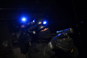 France, Toulouse, 2021-07-09. Rope work training of the Toulouse branch of the RAID, the elite unit of the French nation