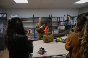 France, Auterive, 2021-03-03. A course in first aid in hostile environments run by Claude Brunet, a former serviceman tu