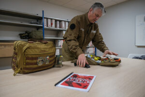 France, Auterive, 2021-03-03. A course in first aid in hostile environments run by Claude Brunet, a former serviceman tu