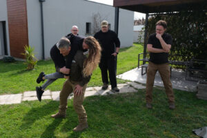 France, Auterive, 2021-03-04. A course in first aid in hostile environments run by Claude Brunet, a former serviceman tu