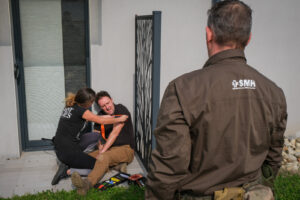 France, Auterive, 2021-03-04. A course in first aid in hostile environments run by Claude Brunet, a former serviceman tu