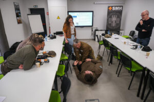 France, Auterive, 2021-03-03. A course in first aid in hostile environments run by Claude Brunet, a former serviceman tu