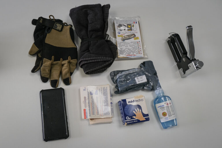 France, Auterive, 2021-03-04. A course in first aid in hostile environments run by Claude Brunet, a former serviceman tu