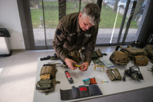 France, Auterive, 2021-03-04. A course in first aid in hostile environments run by Claude Brunet, a former serviceman tu