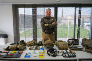 France, Auterive, 2021-03-04. A course in first aid in hostile environments run by Claude Brunet, a former serviceman tu