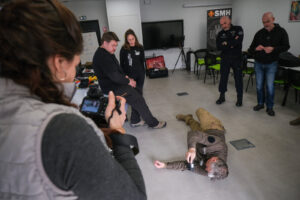 France, Auterive, 2021-03-04. A course in first aid in hostile environments run by Claude Brunet, a former serviceman tu
