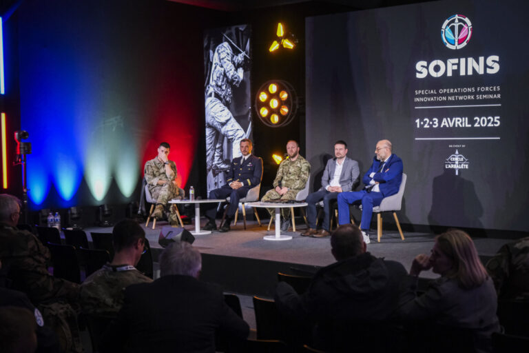 France, Bordeaux, 2025-04-02. SOFINS 2025, the special operations forces innovation seminar, was held at the Souge milit