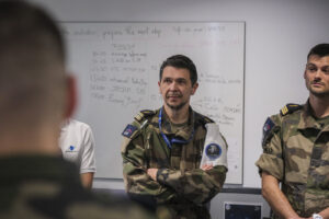 France, Toulouse, 2026-02-18. At the French space command in Toulouse, exercise SPARTEX 2026 trains allied officers to f