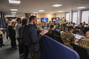 France, Toulouse, 2026-02-18. At the French space command in Toulouse, exercise SPARTEX 2026 trains allied officers to f