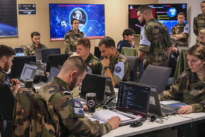 France, Toulouse, 2026-02-18. At the French space command in Toulouse, exercise SPARTEX 2026 trains allied officers to f