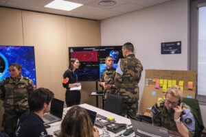 France, Toulouse, 2026-02-18. At the French space command in Toulouse, exercise SPARTEX 2026 trains allied officers to f