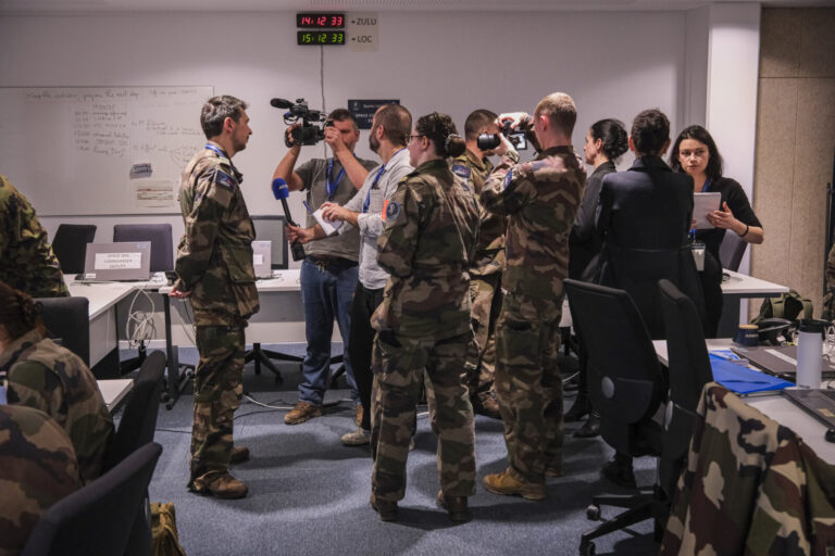 France, Toulouse, 2026-02-18. At the French space command in Toulouse, exercise SPARTEX 2026 trains allied officers to f