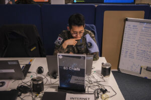 France, Toulouse, 2026-02-18. At the French space command in Toulouse, exercise SPARTEX 2026 trains allied officers to f