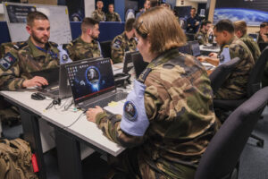 France, Toulouse, 2026-02-18. At the French space command in Toulouse, exercise SPARTEX 2026 trains allied officers to f