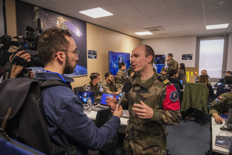 France, Toulouse, 2026-02-18. At the French space command in Toulouse, exercise SPARTEX 2026 trains allied officers to f