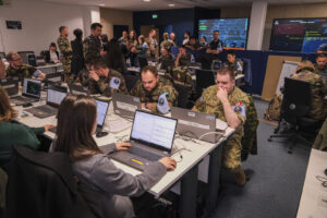 France, Toulouse, 2026-02-18. At the French space command in Toulouse, exercise SPARTEX 2026 trains allied officers to f