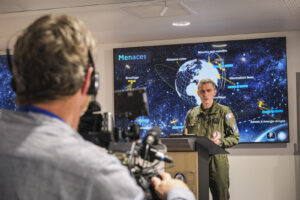 France, Toulouse, 2026-02-18. At the French space command in Toulouse, exercise SPARTEX 2026 trains allied officers to f