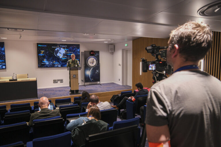 France, Toulouse, 2026-02-18. At the French space command in Toulouse, exercise SPARTEX 2026 trains allied officers to f