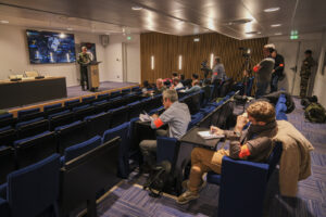 France, Toulouse, 2026-02-18. At the French space command in Toulouse, exercise SPARTEX 2026 trains allied officers to f