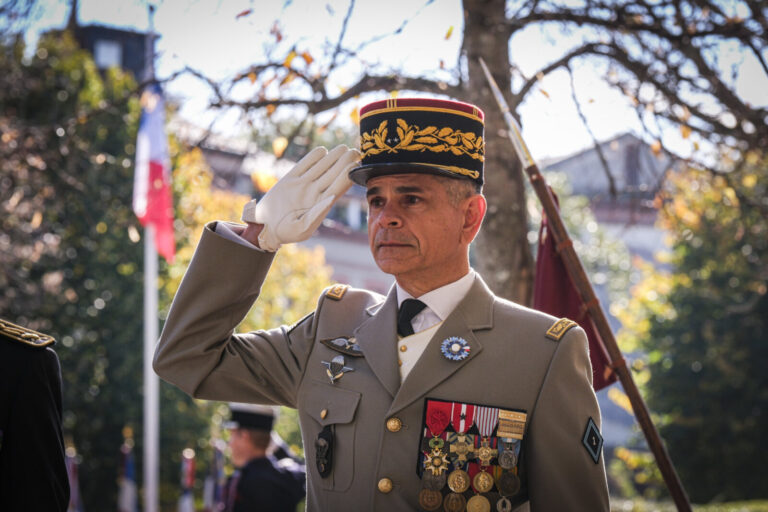 France, Toulouse, 2025-11-11. The Armistice Day ceremony of 11 November 2025 in Toulouse, before the memorial to the Res
