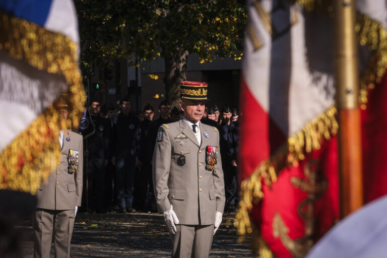 France, Toulouse, 2025-11-11. The Armistice Day ceremony of 11 November 2025 in Toulouse, before the memorial to the Res