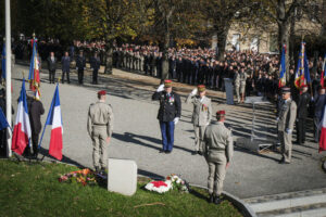 France, Toulouse, 2025-11-11. The Armistice Day ceremony of 11 November 2025 in Toulouse, before the memorial to the Res