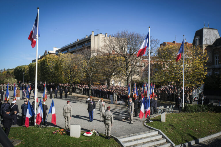 France, Toulouse, 2025-11-11. The Armistice Day ceremony of 11 November 2025 in Toulouse, before the memorial to the Res