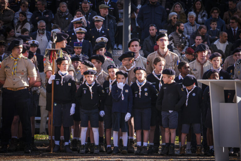 France, Toulouse, 2025-11-11. The Armistice Day ceremony of 11 November 2025 in Toulouse, before the memorial to the Res